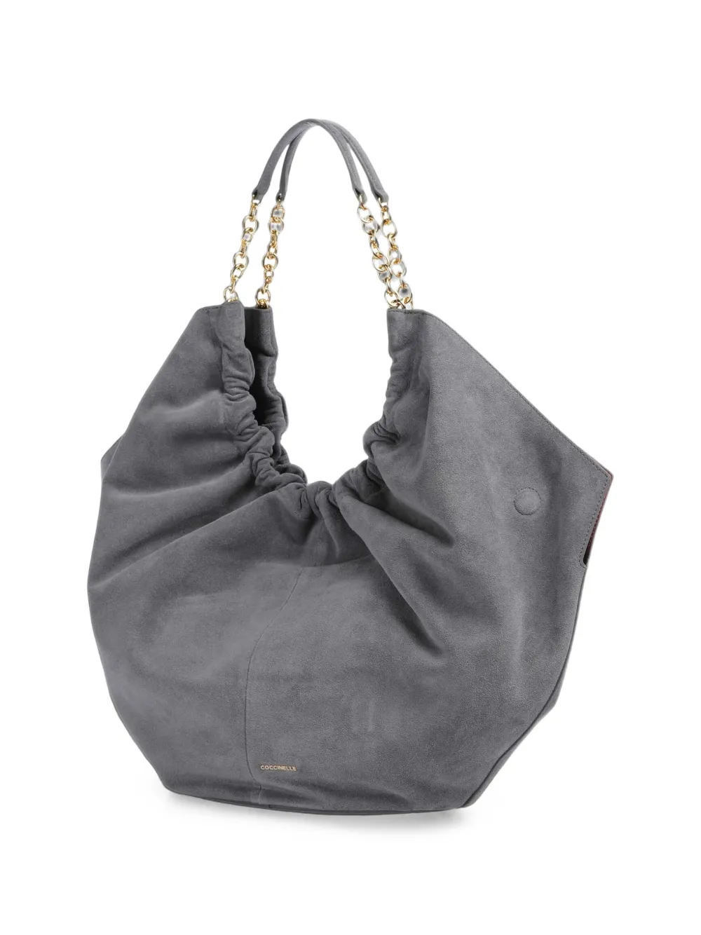 Coccinelle Smash suède shopper met ruches Grijs