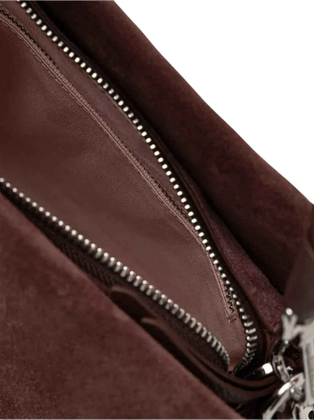 Coccinelle Kleine Boheme suède crossbodytas met gevlochten handvat Bruin