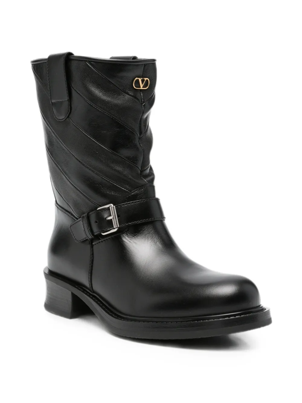 Valentino Garavani VLogo Signature buckle-fastening boots Zwart