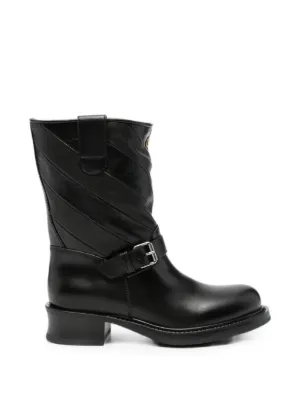 Jimmy Choo バックル付きブラックロングブーツ Jimmy Choo バックル ロングブーツ | ブラック | FARFETCH JP