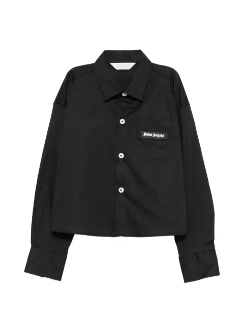 Palm Angels Kids ロゴパッチ クロップドシャツ