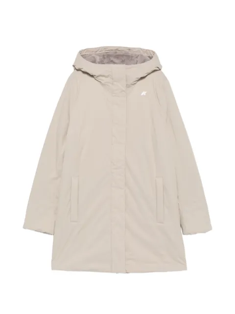 K-Way hooded logo-patch coat