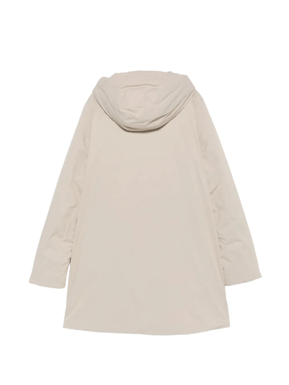 K-Way hooded logo-patch coat Beige