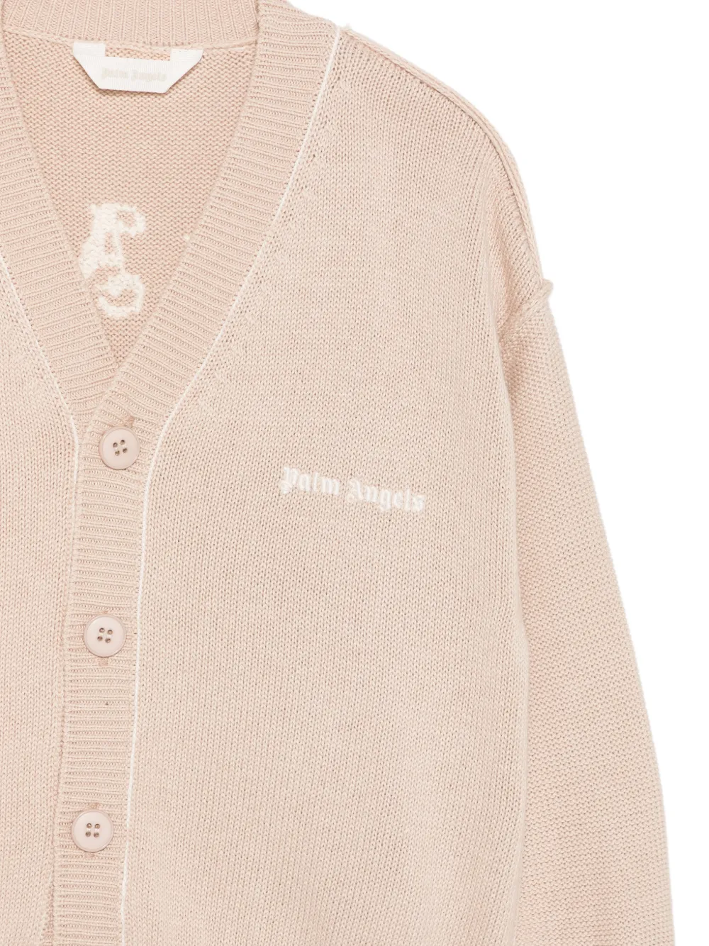 Palm Angels Kids Vest met logo-intarsia Beige
