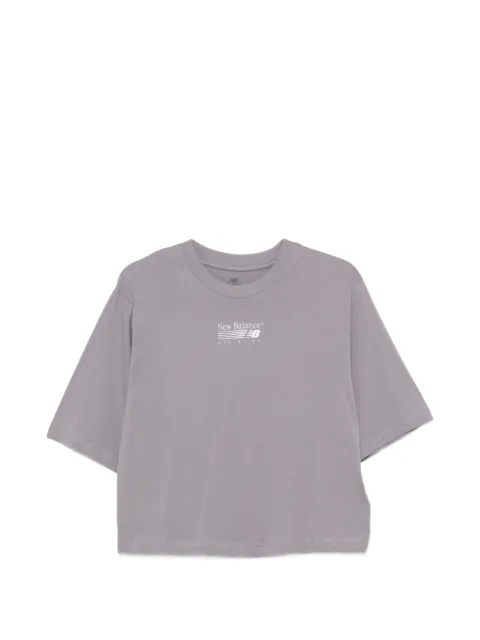 New Balance Trackside logo-embroidery cropped T-shirt