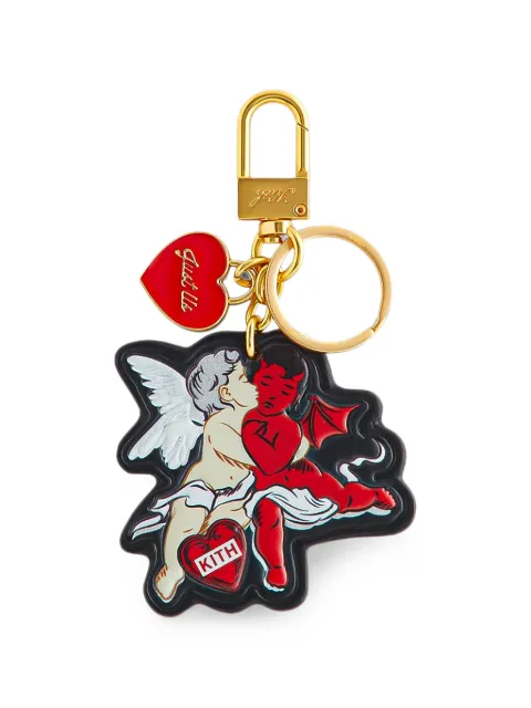 KITH Cupid and Devil printed leather key charm