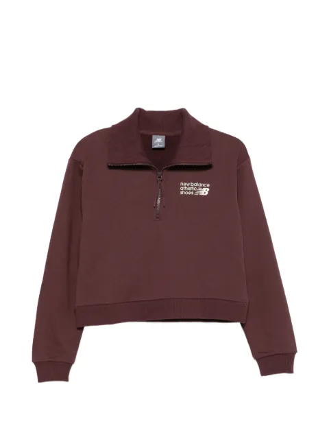 New Balance Athletics Premium half-zip logo-embroidery sweatshirt 