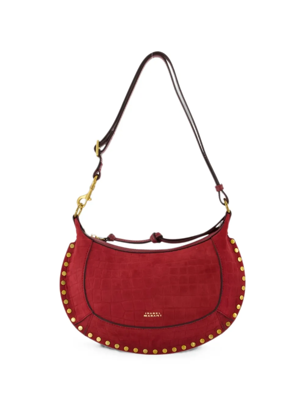 Isabel Marant Oskan Moon Studded Shoulder Bag In Red
