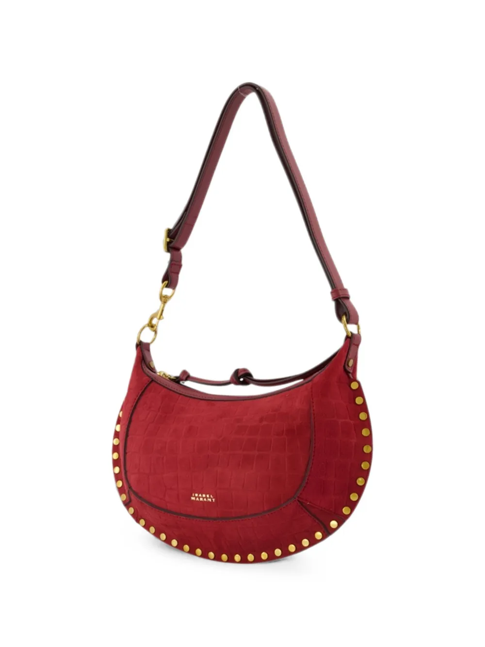 ISABEL MARANT Oskan Moon schoudertas met studs Rood