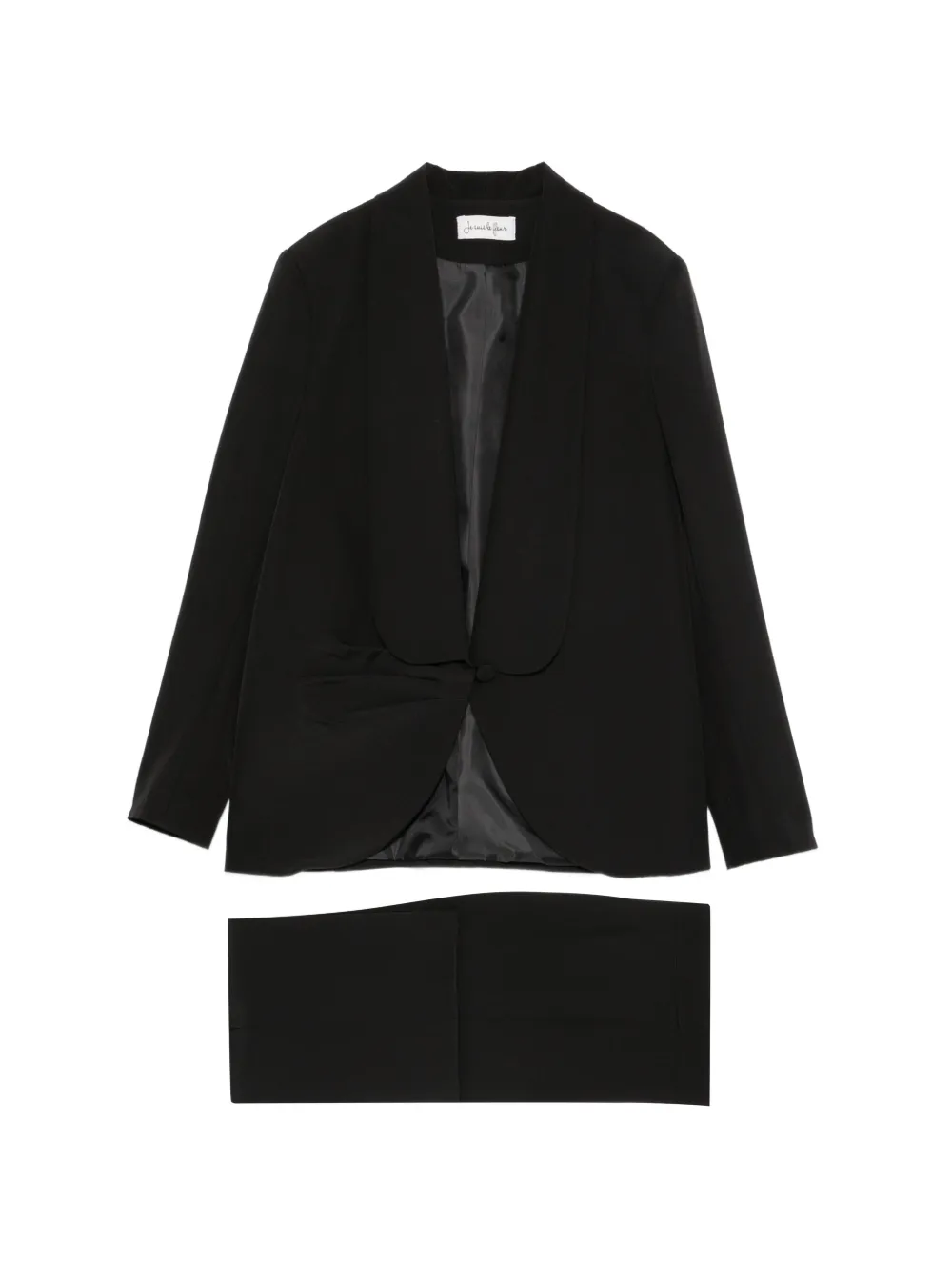 Je Suis le Fleur shawl-lapel ruched-detail suit - Schwarz