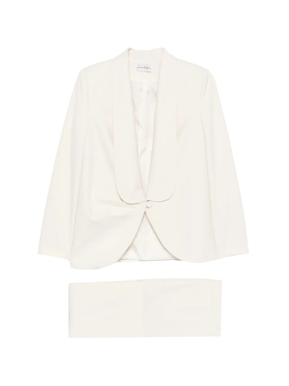Je Suis le Fleur shawl-lapel draped-detail single-breasted suit - Nude