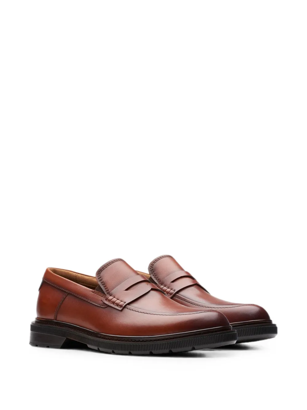 Clarks Originals Burchill Penny leren loafers Bruin
