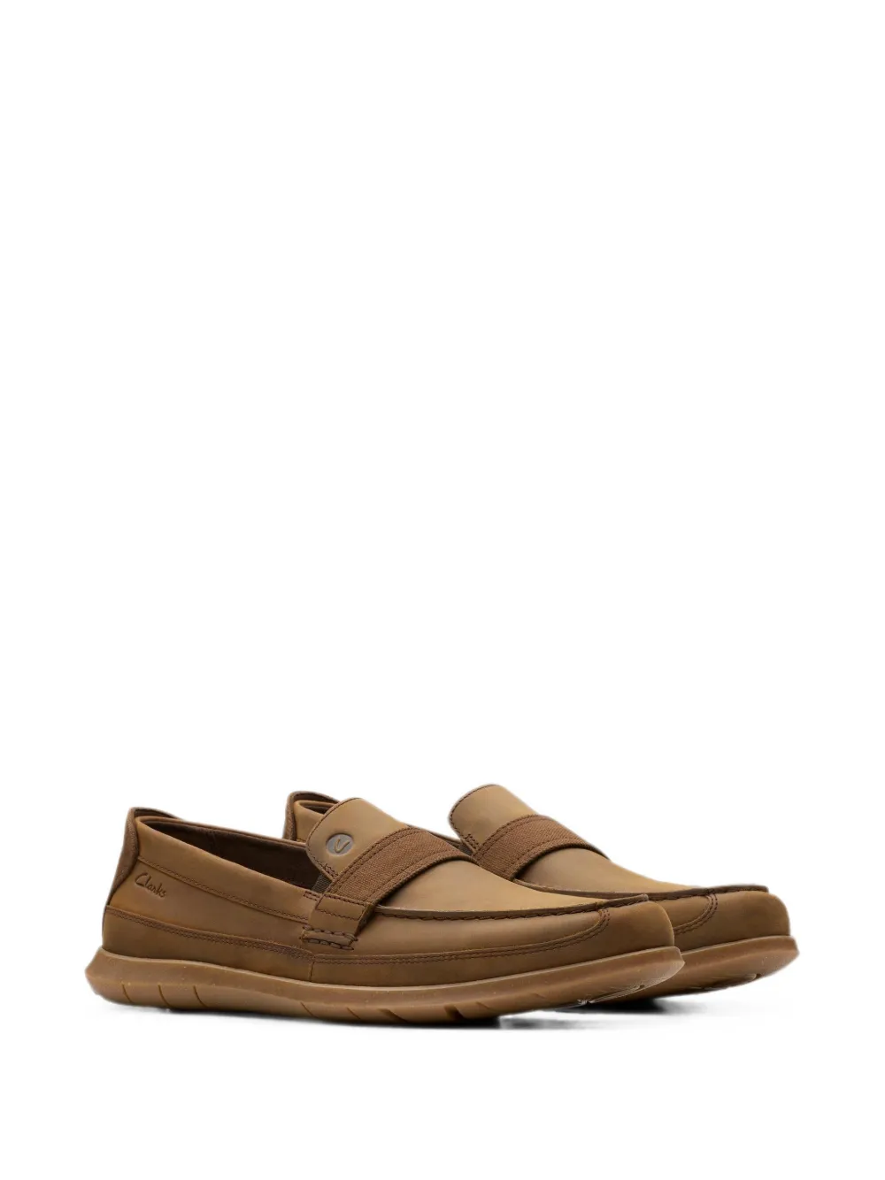 Clarks Originals Flexway Band leren loafers Bruin