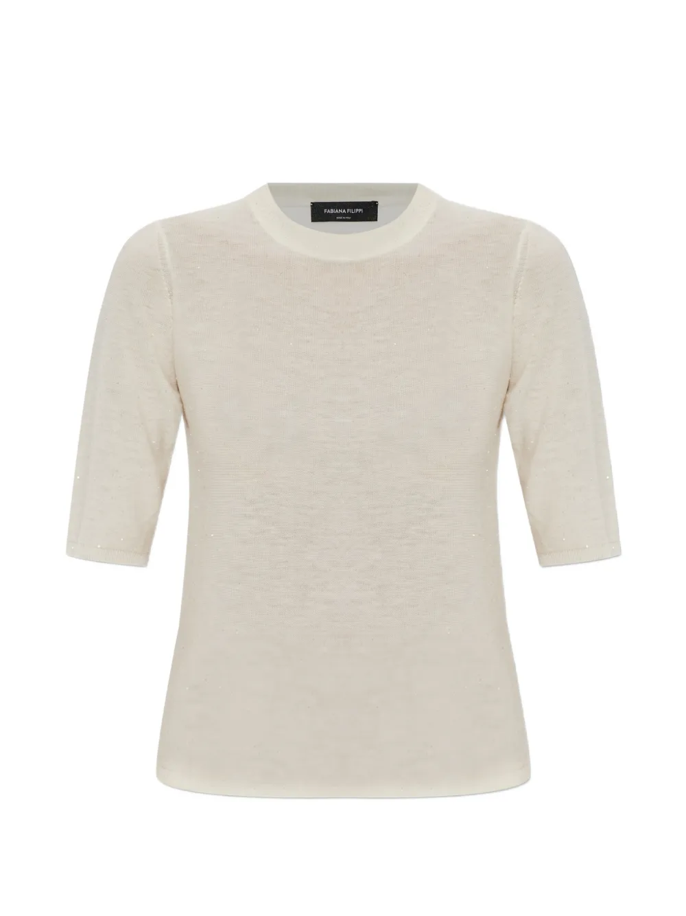 Fabiana Filippi sequin-embellished short-sleeve T-shirt - Toni neutri