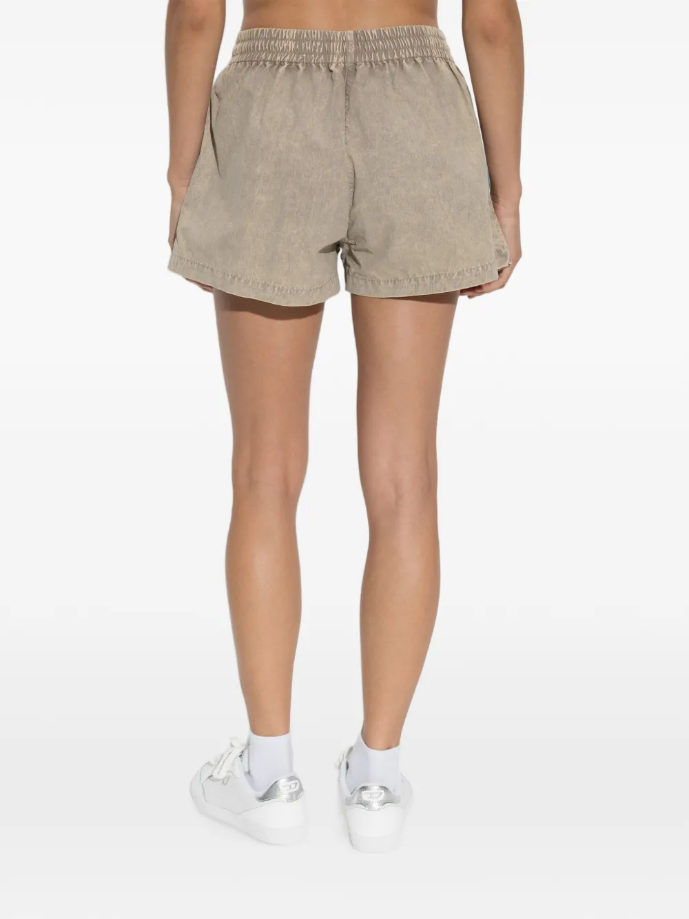 Diesel S-oul mini-shorts met trekkoordtaille en geborduurd logo Beige