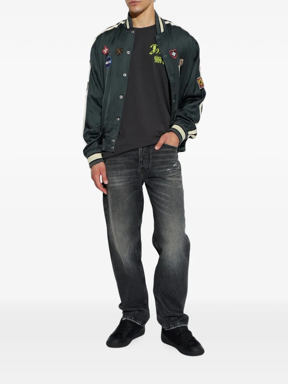 Diesel 2024 D-MACS gerafelde jeans Grijs