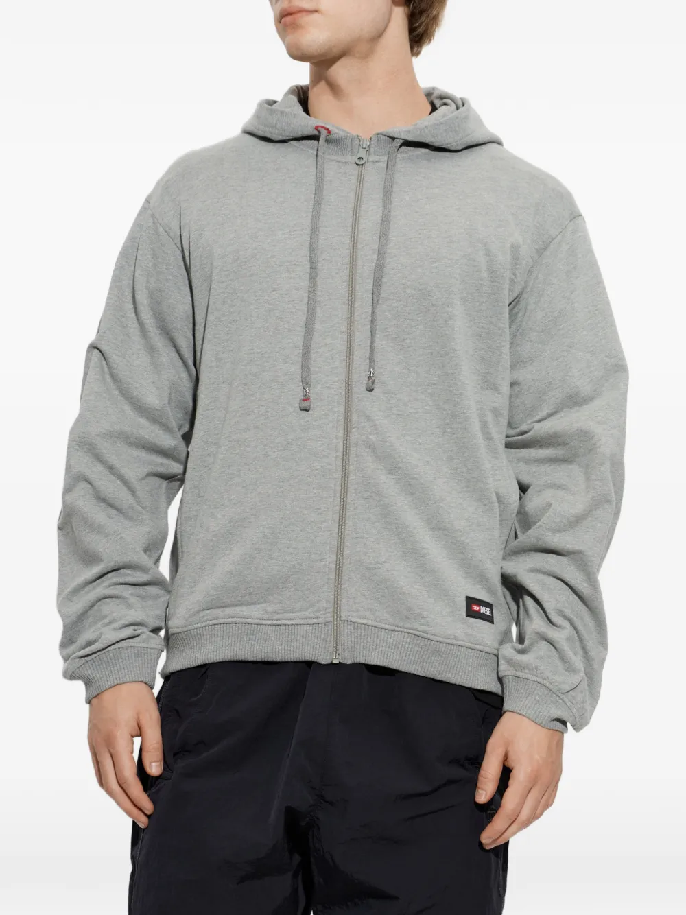 Diesel Hoodie met logopatch Grijs