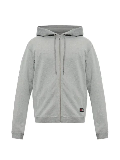 Diesel logo-patch zip-up hoodie