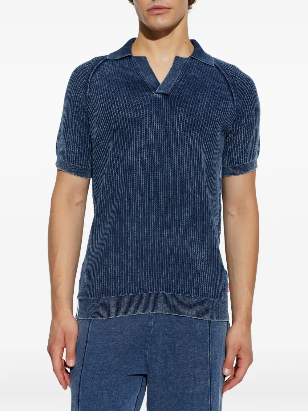 Diesel Ribgebreid T-shirt Blauw