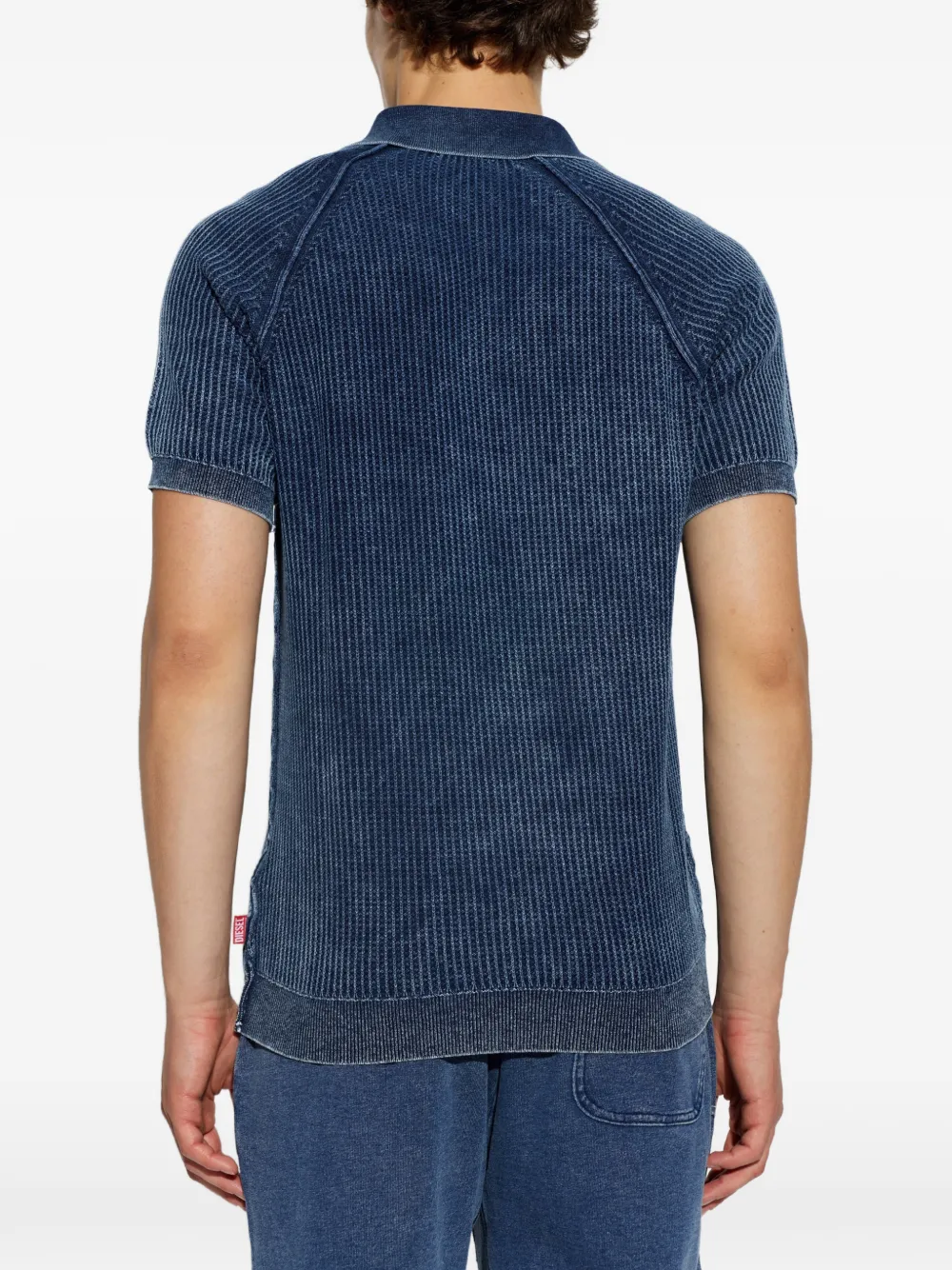 Diesel Ribgebreid T-shirt Blauw