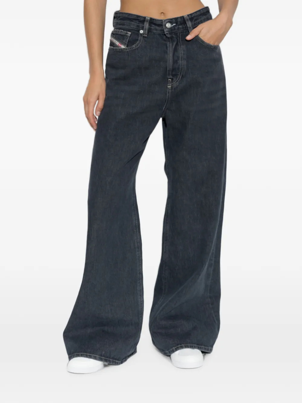 Diesel 1996 D-Sire jeans met wijde pijpen Zwart