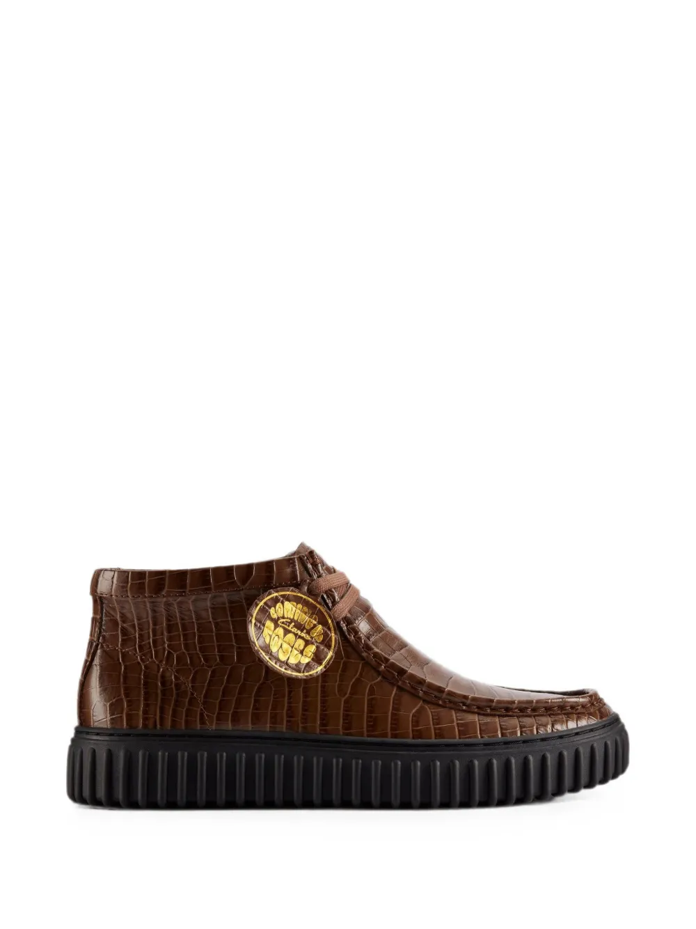 Clarks Originals x Martine Rose Torhill Hi croc-effect leather boots Bruin