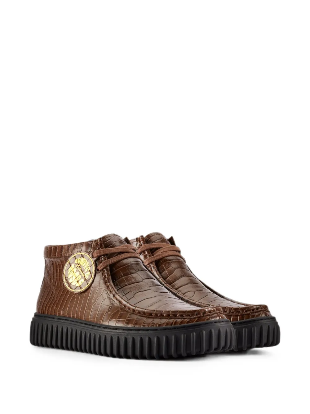 Clarks Originals x Martine Rose Torhill Hi croc-effect leather boots Bruin