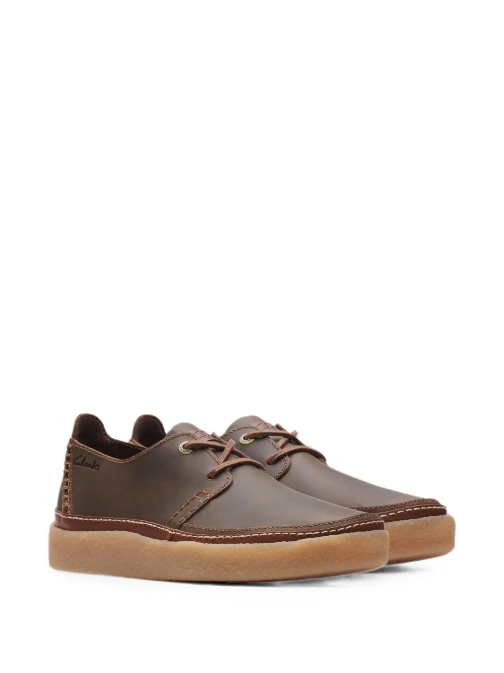 Clarks Originals Oakpark Lace leren sneakers Bruin
