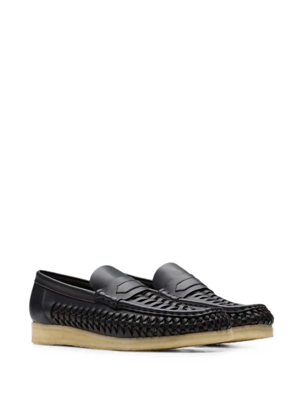 Clarks Originals Wallabee Penny Weave leather loafers Zwart