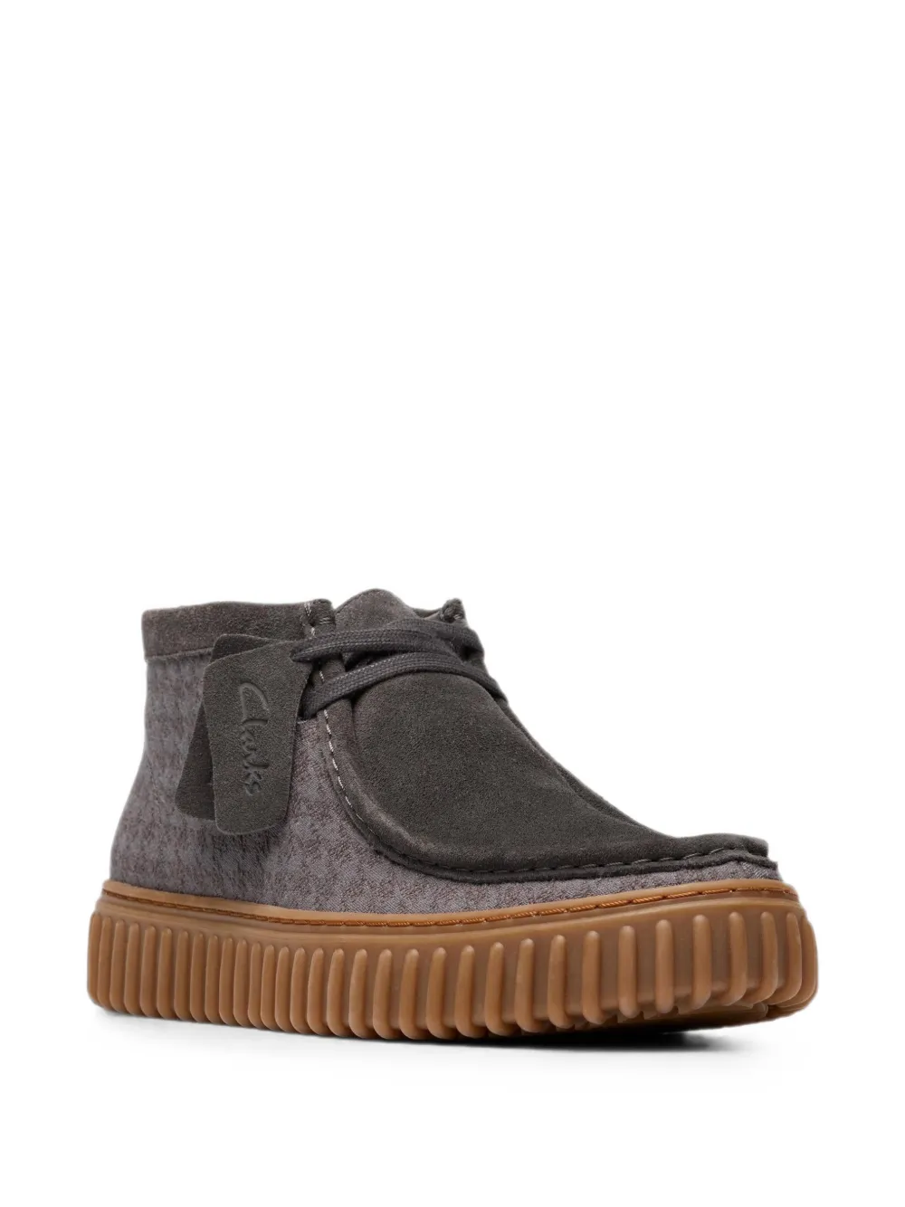 Clarks Originals Torhill Hi houndstooth-pattern suede desert boots Grijs
