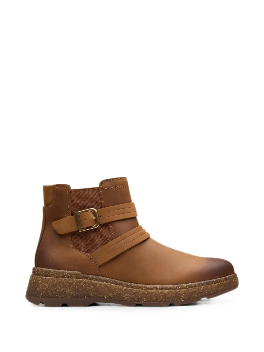 Clarks Originals Noralyn leren enkellaarzen met gespdetail Bruin