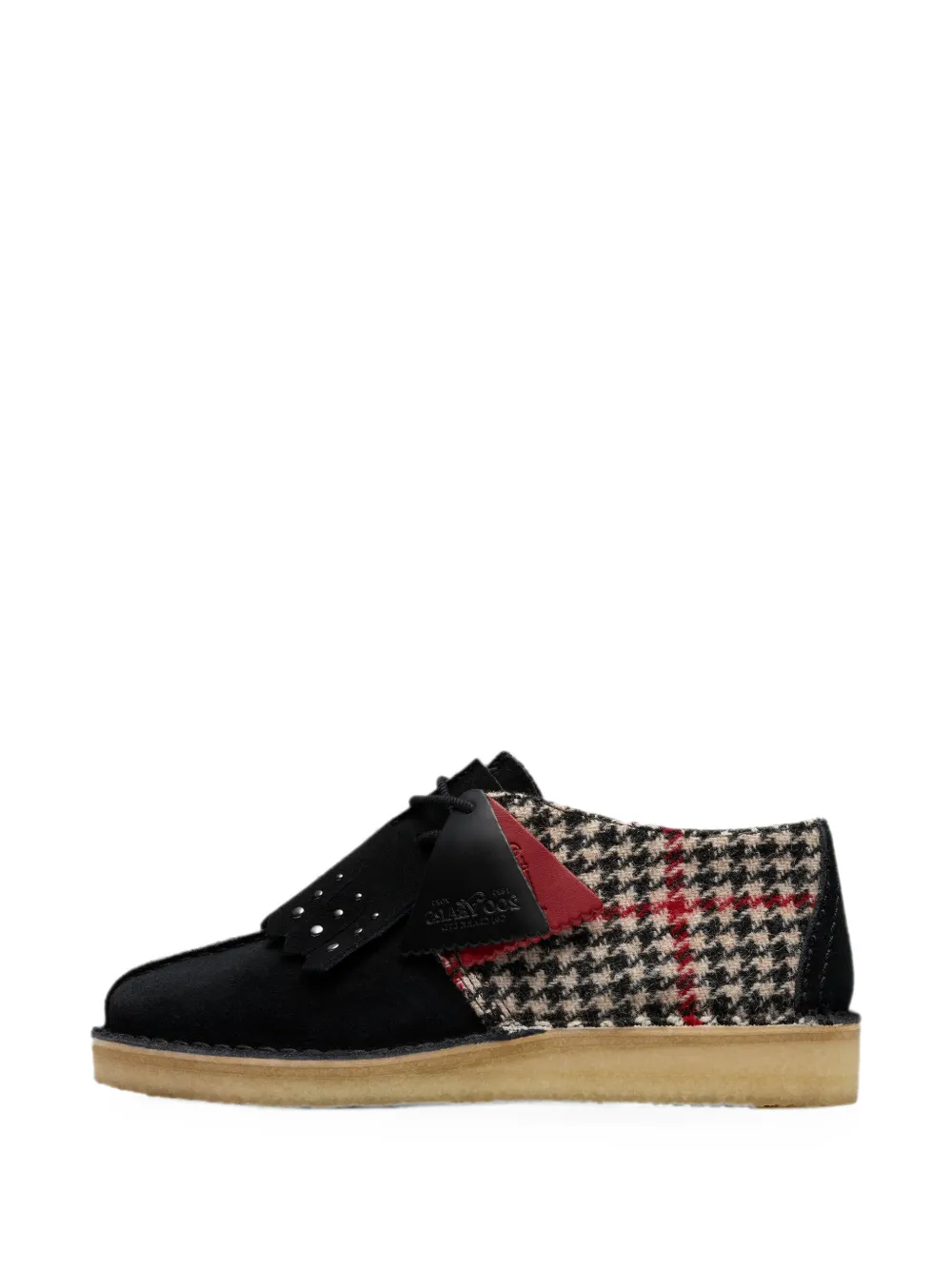 Clarks Originals Desert Trek tweed derby shoes Zwart