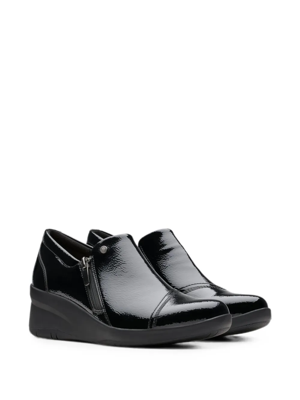 Clarks Originals Suttyn loafers met sleehak en rits Zwart