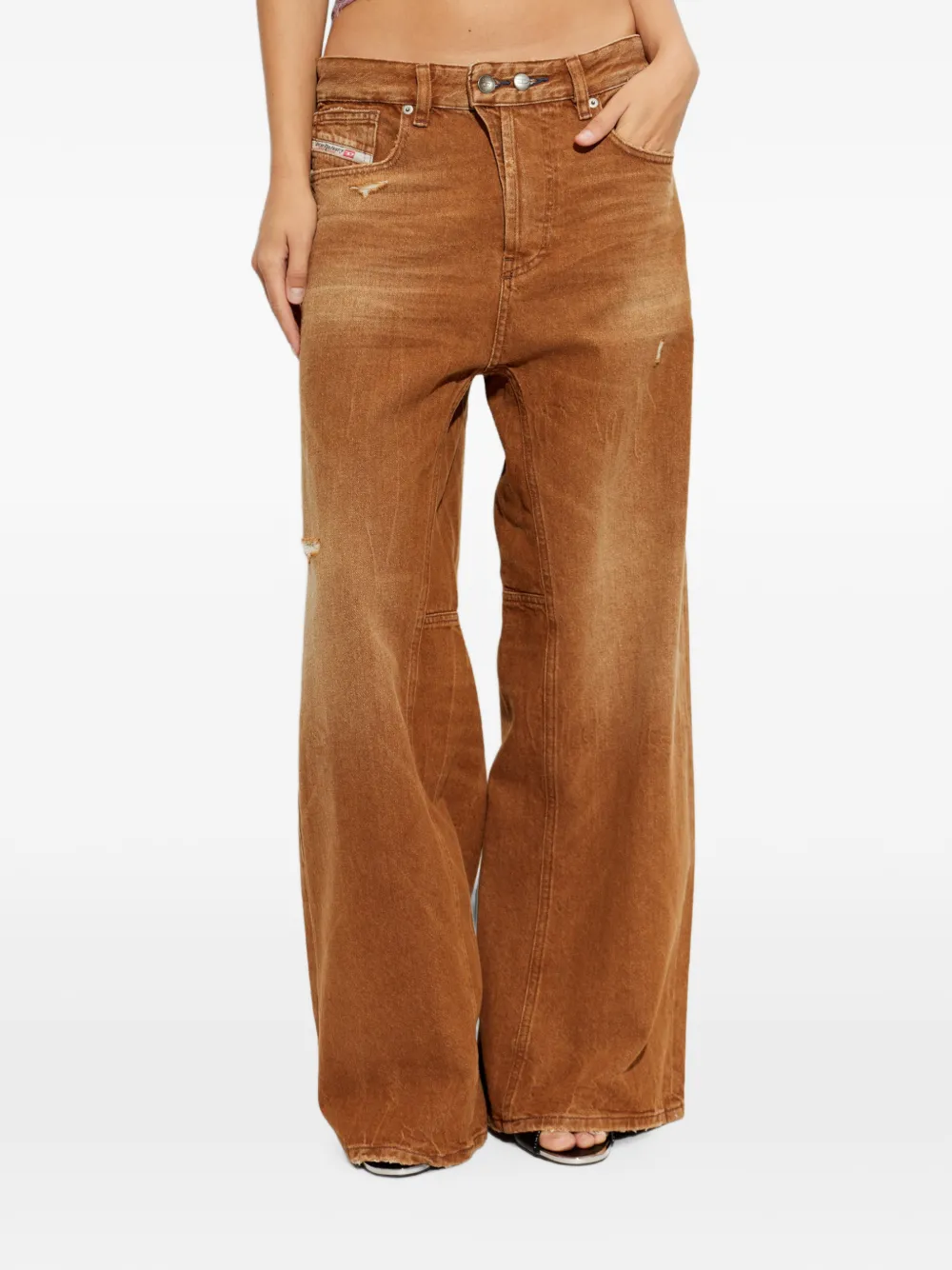 Diesel Gerafelde jeans Bruin