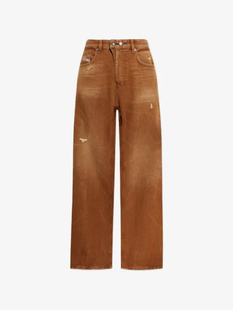 Diesel jeans anchos con efecto envejecido