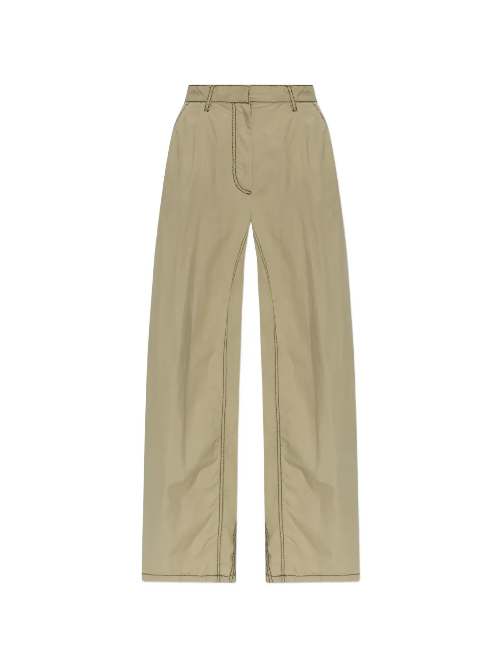 Diesel contrast-stitch wide-leg trousers - Verde