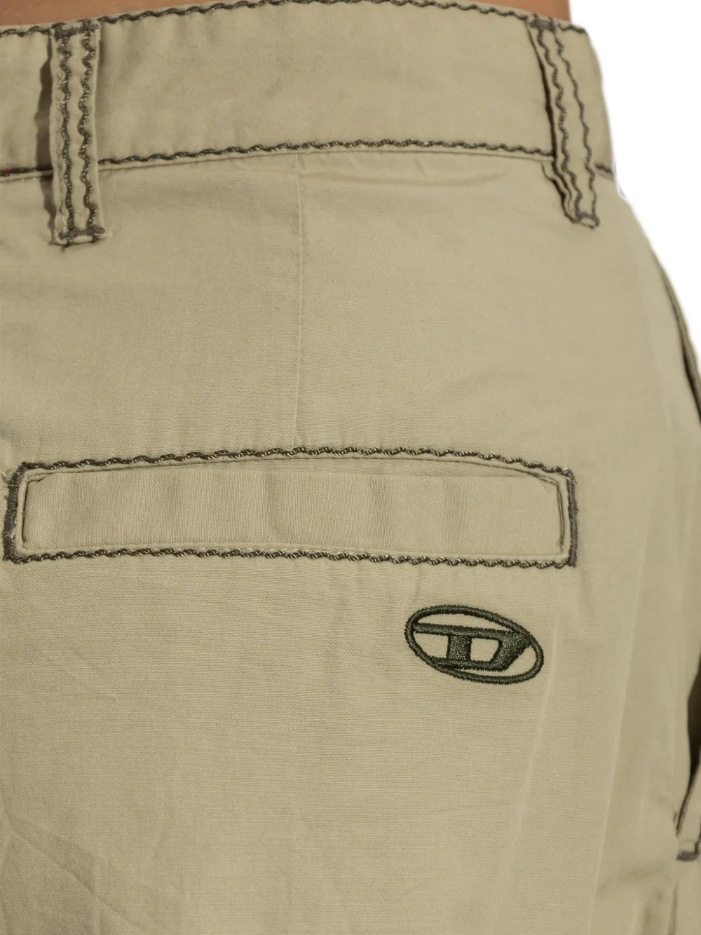 Diesel Broek met wijde pijpen Groen