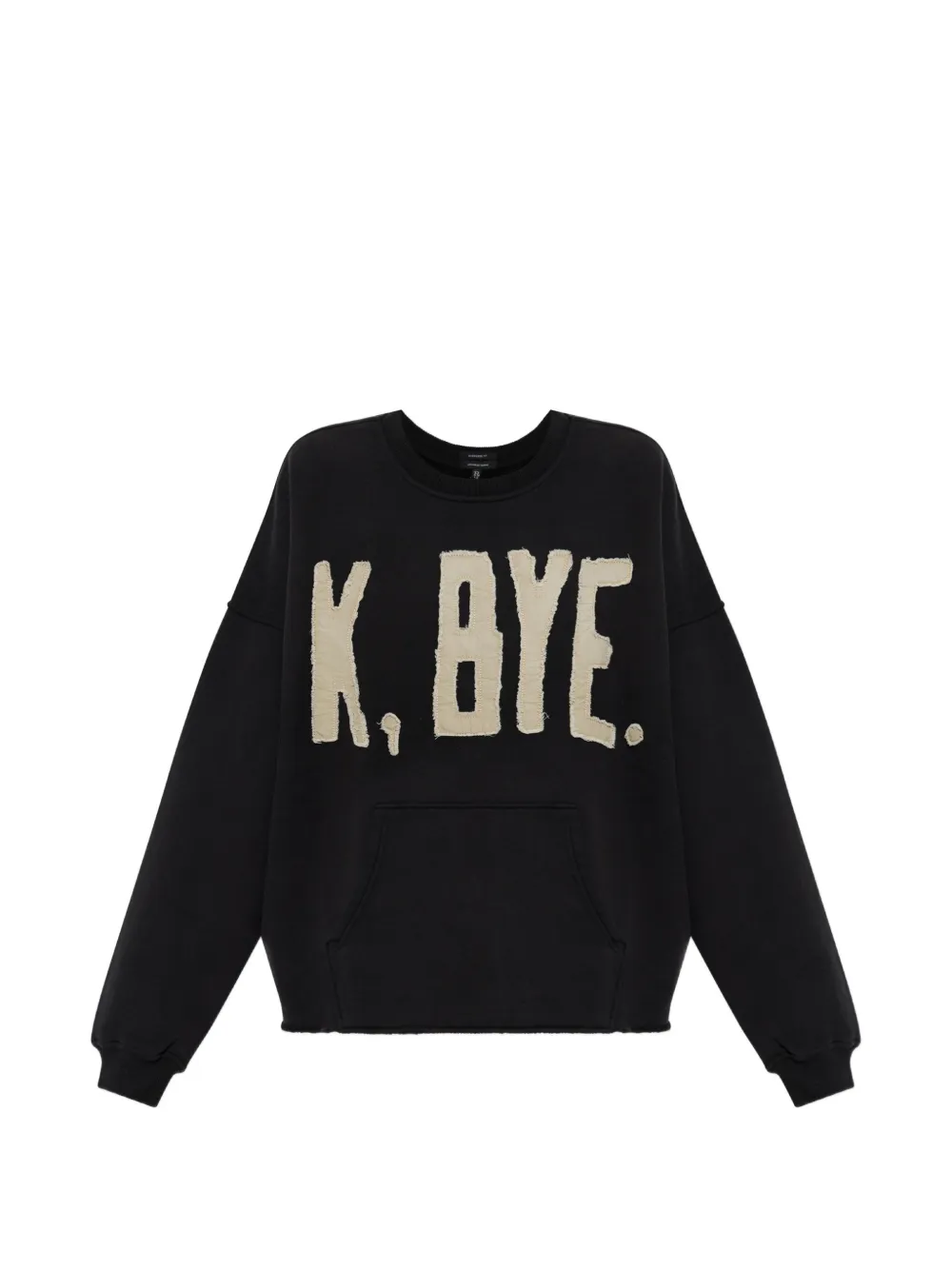 R13 logo-detailed pouch-pocket sweatshirt - Black