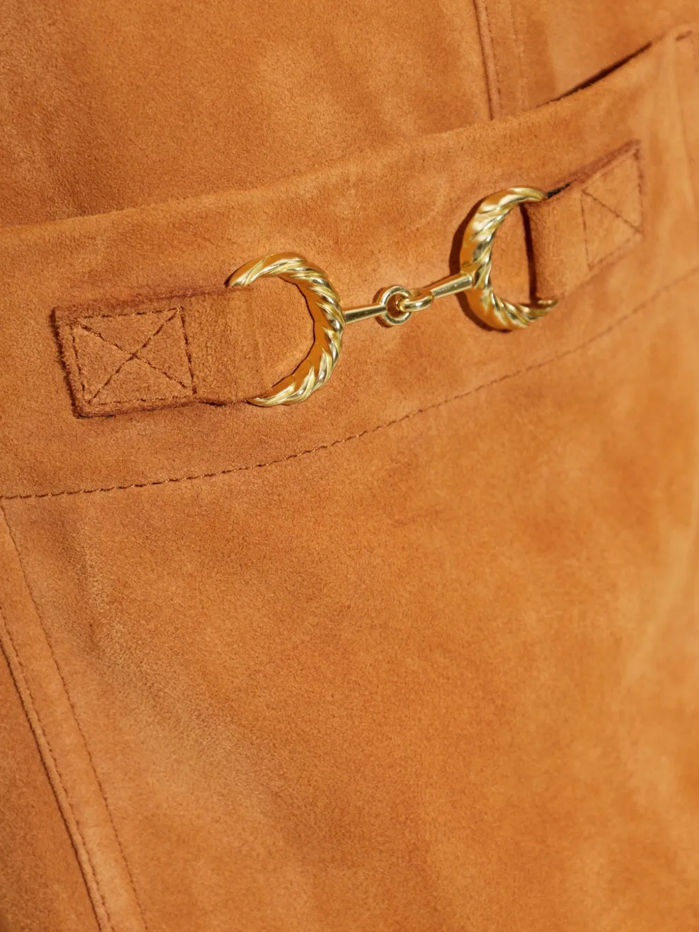Ulla Johnson Leren jurk met horsebit-detail Beige