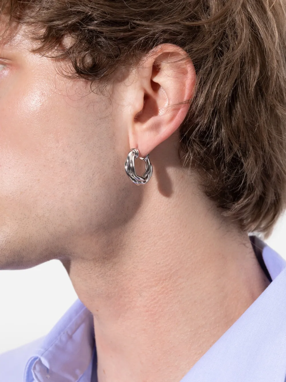 Jil Sander Creole Mit Gedrehtem Design In Silver