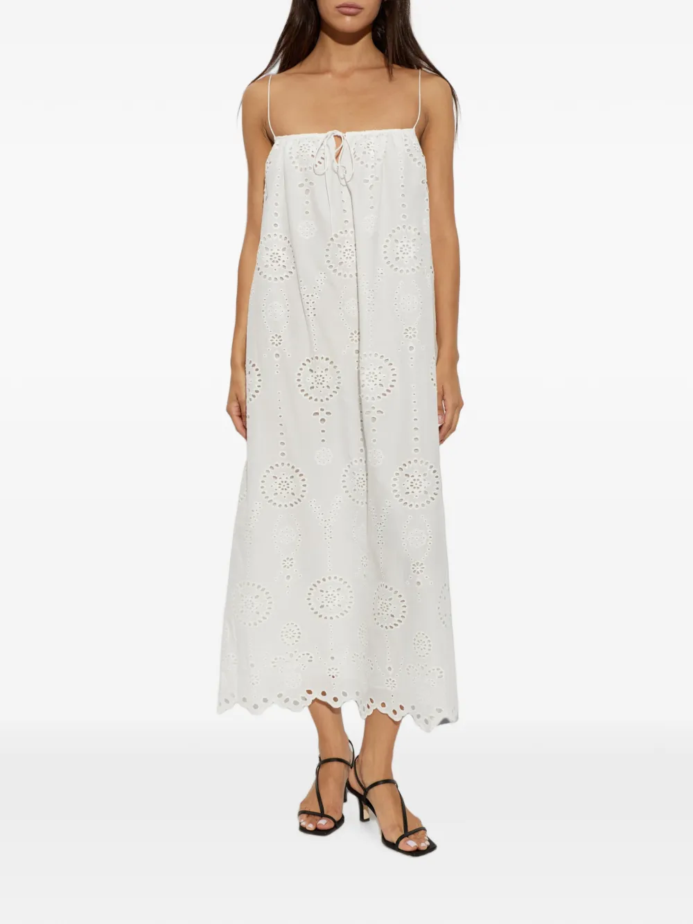 Matteau Broderie Cami midi-jurk Wit