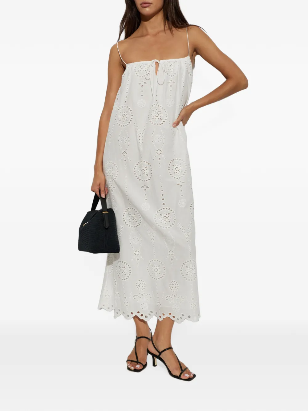 Matteau Broderie Cami midi-jurk Wit