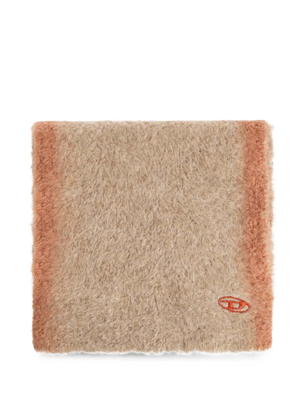 Diesel logo-embroidered brushed-knit scarf - Toni neutri