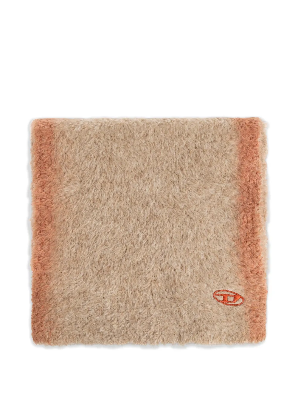 Diesel logo-embroidered brushed-knit scarf - Toni neutri