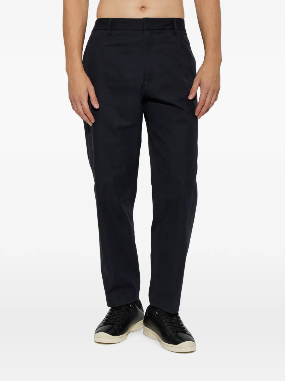Jil Sander Katoenen broek met plooien Blauw