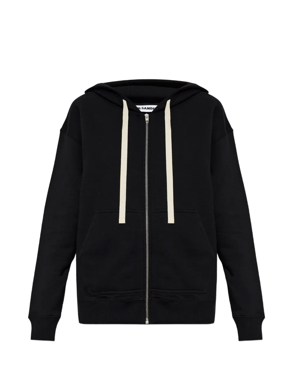 Jil Sander logo-print zip-up hoodie - Nero