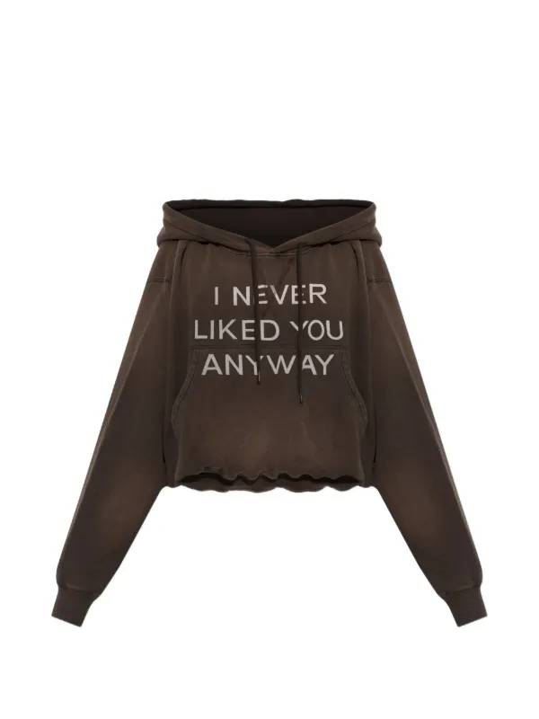 R13 Cropped Hoodie in Brown