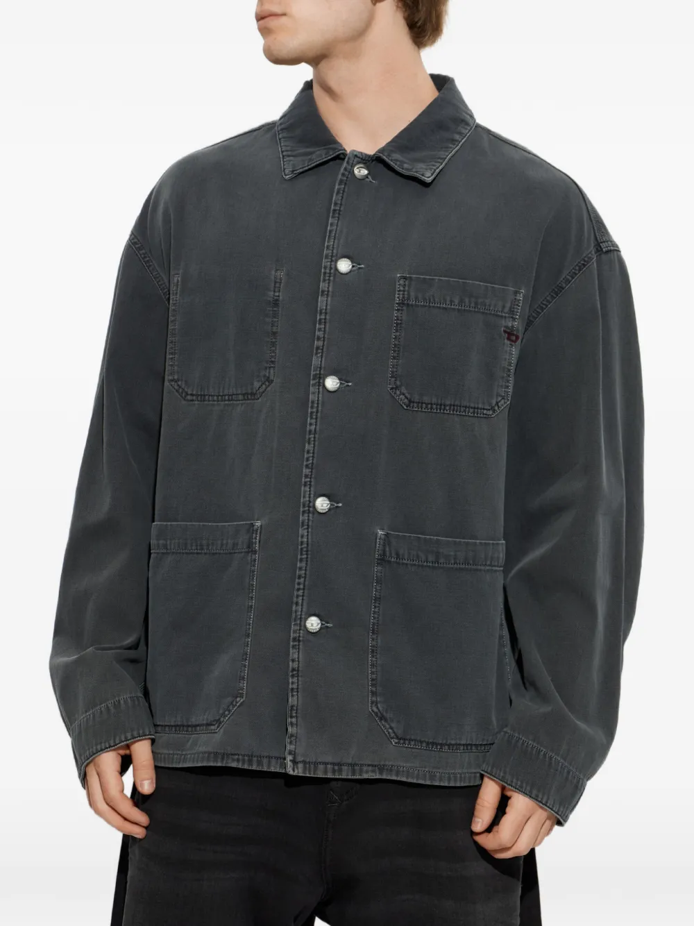 Diesel D-Stack-U jack met opgestikt detail Grijs