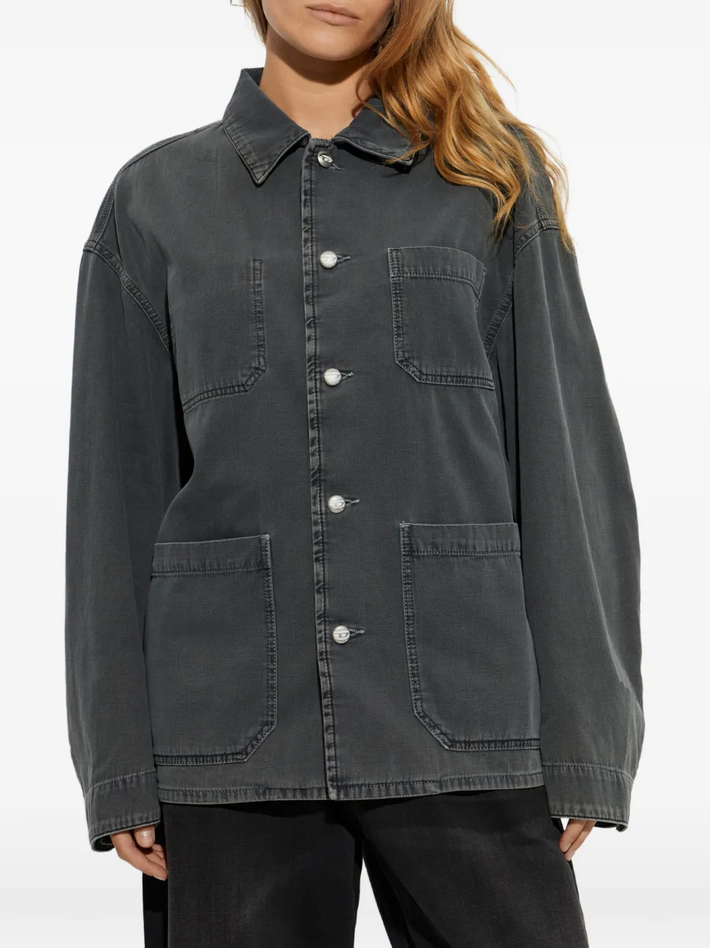 Diesel D-Stack-U jack met opgestikt detail Grijs