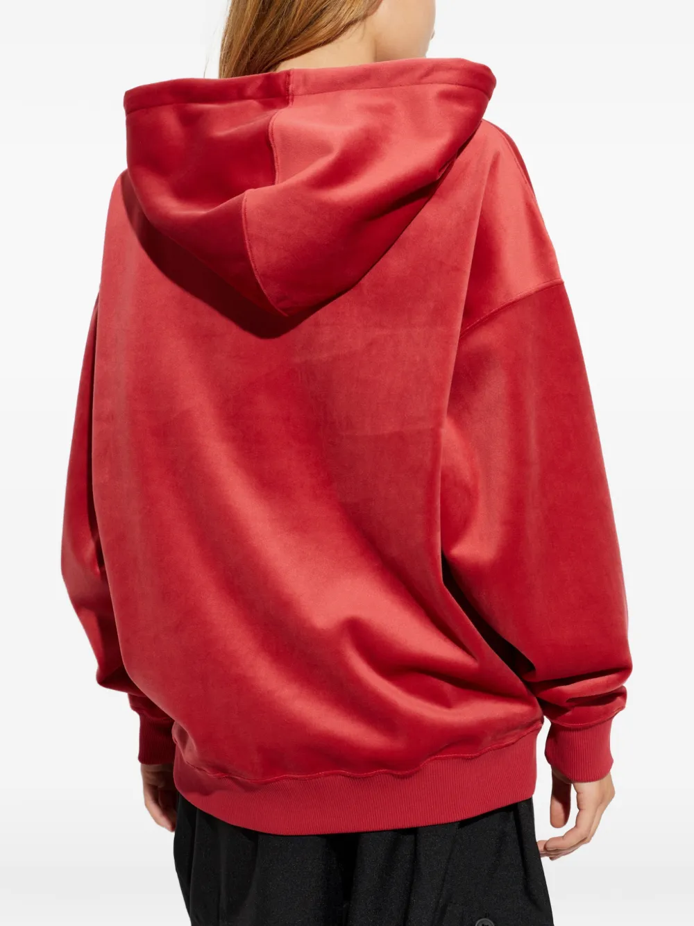 Y-3 Fluwelen hoodie met geborduurd logo Rood